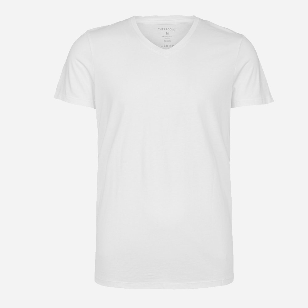 Men V-Neck T-Shirt 10 White