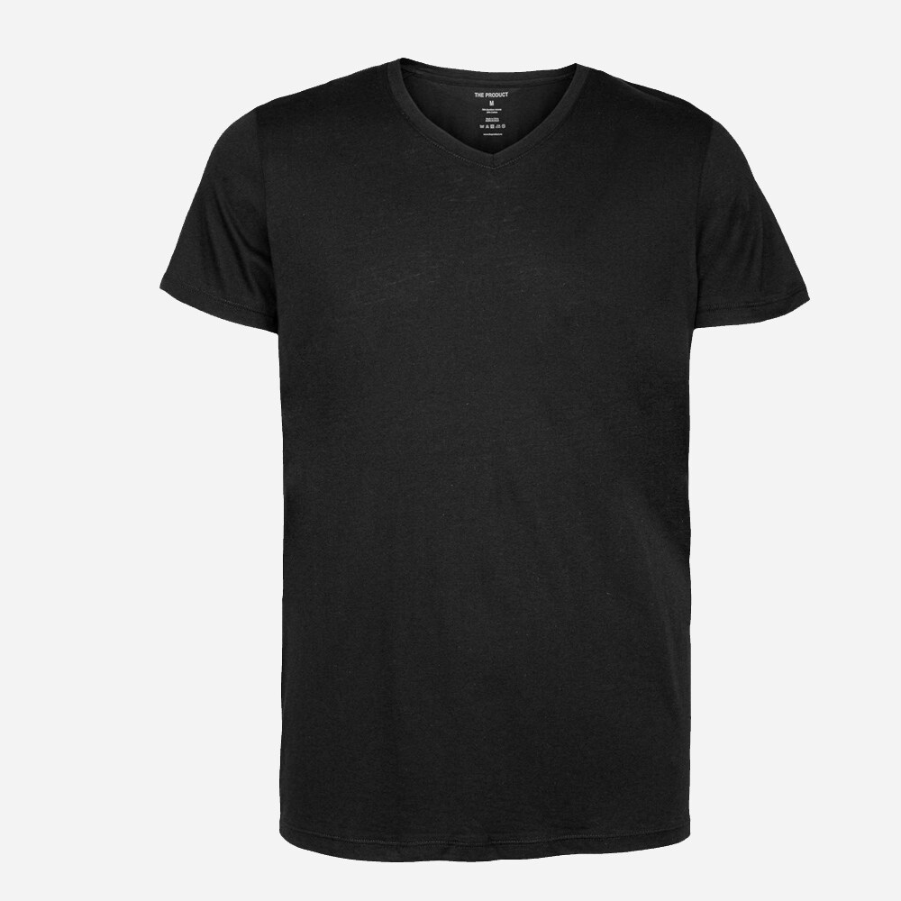 Short Sleeve V-Neck T-Shirt - Black