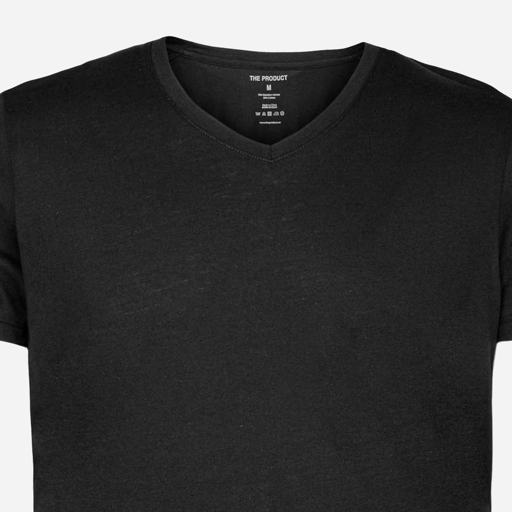 Short Sleeve V-Neck T-Shirt - Black