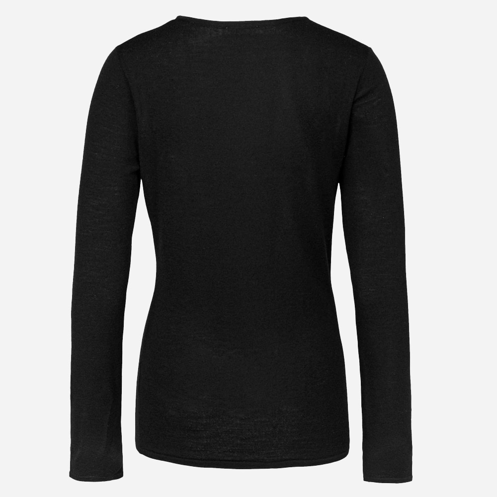 Wmn Merino Longsleev 90 Black