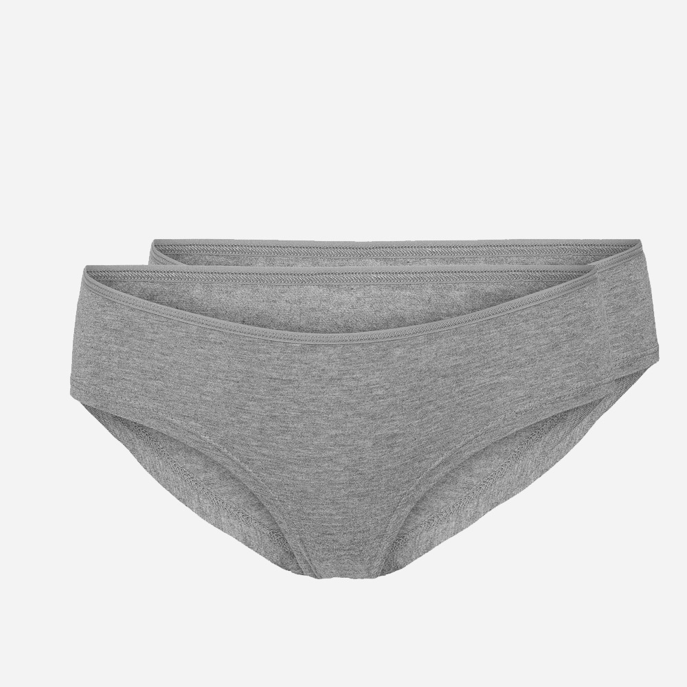 Wmn Brief 2-Pack, 50 Grey Melange X2