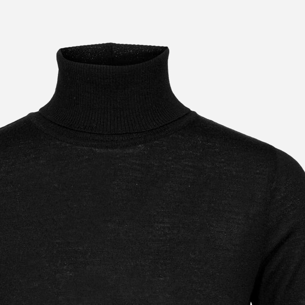 Wmn Merino Polo, 90 Black
