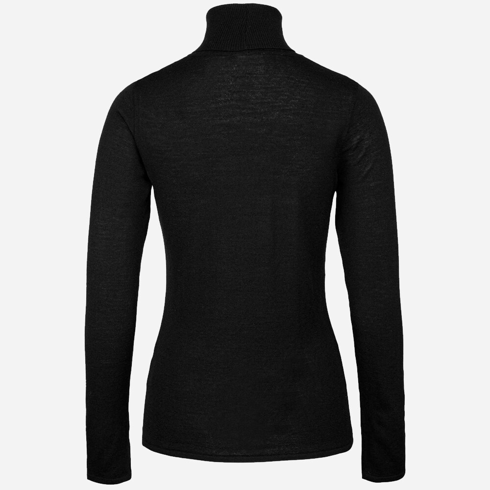 Wmn Merino Polo, 90 Black
