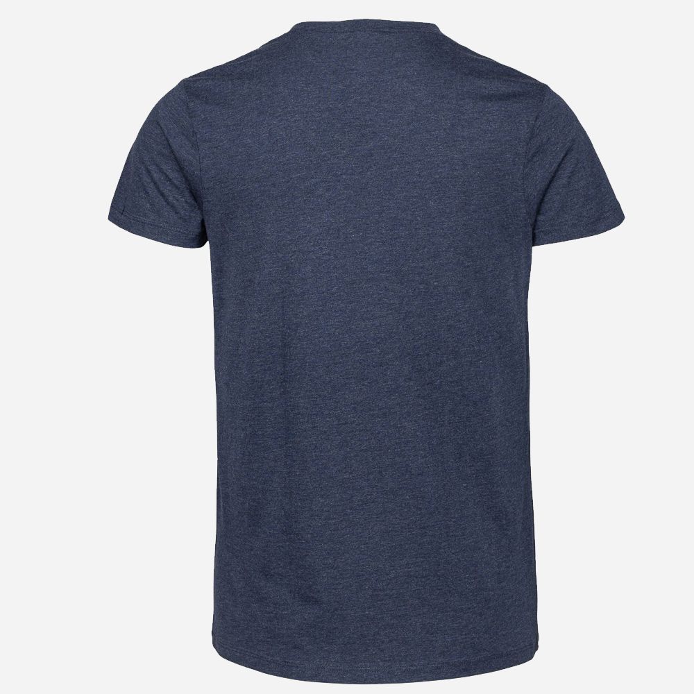Men V-Neck T-Shirt 80 Blue Melange