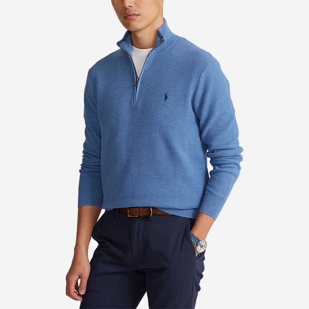 Hz Birdseye Pima Cotton Blue Stone Heather