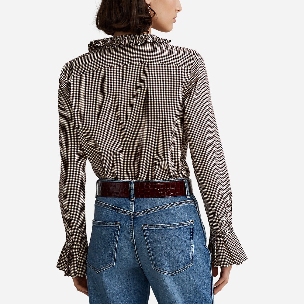 Ls Eunce St-Long Sleeve-Shirt 4925 Wine/White