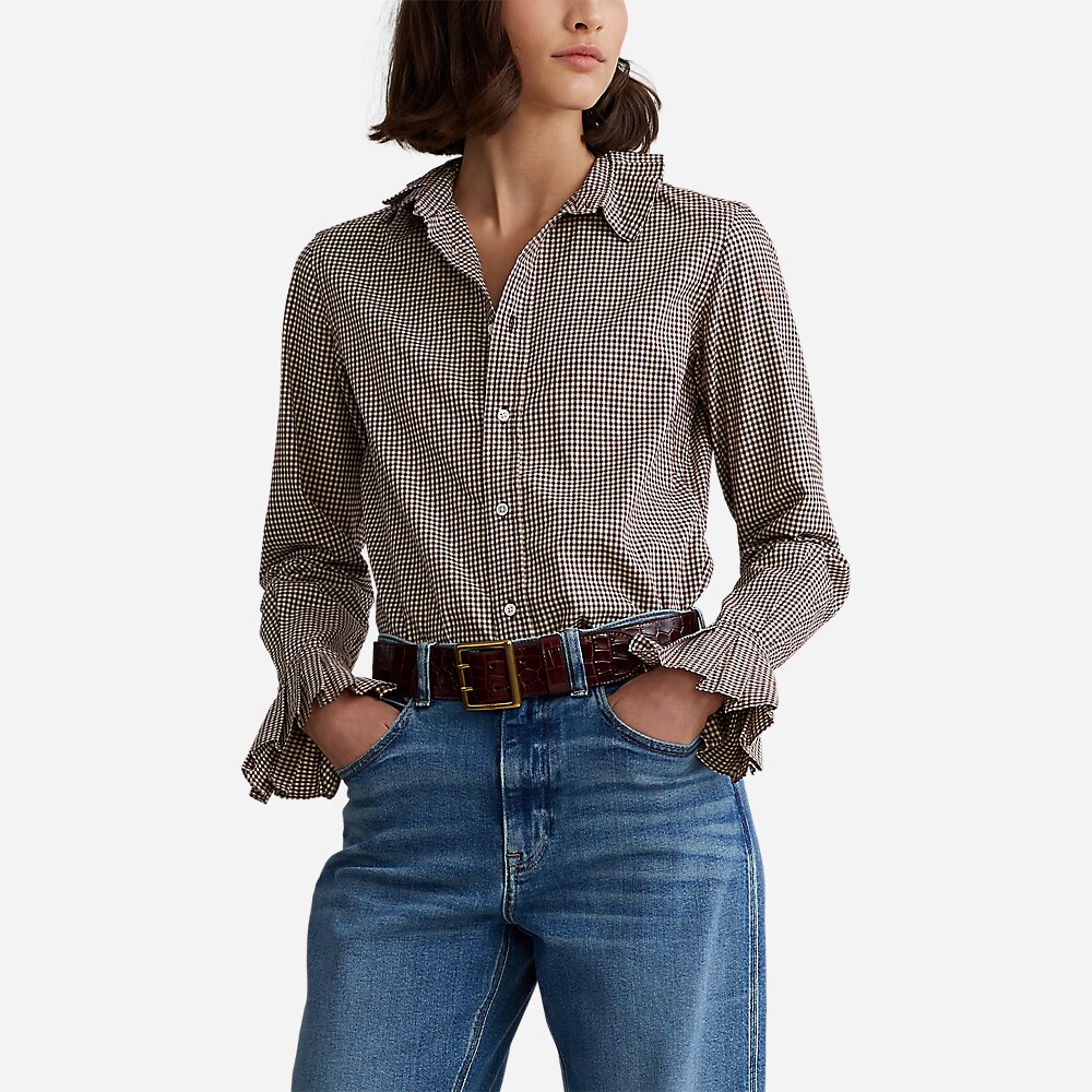 Ls Eunce St-Long Sleeve-Shirt 4925 Wine/White