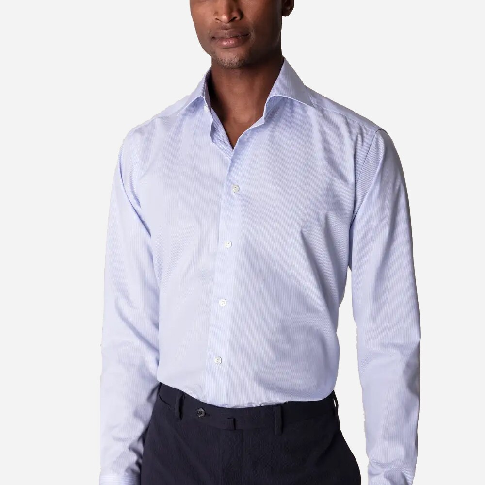 Contemporary Fit Shirt Em - Striped Blue/White