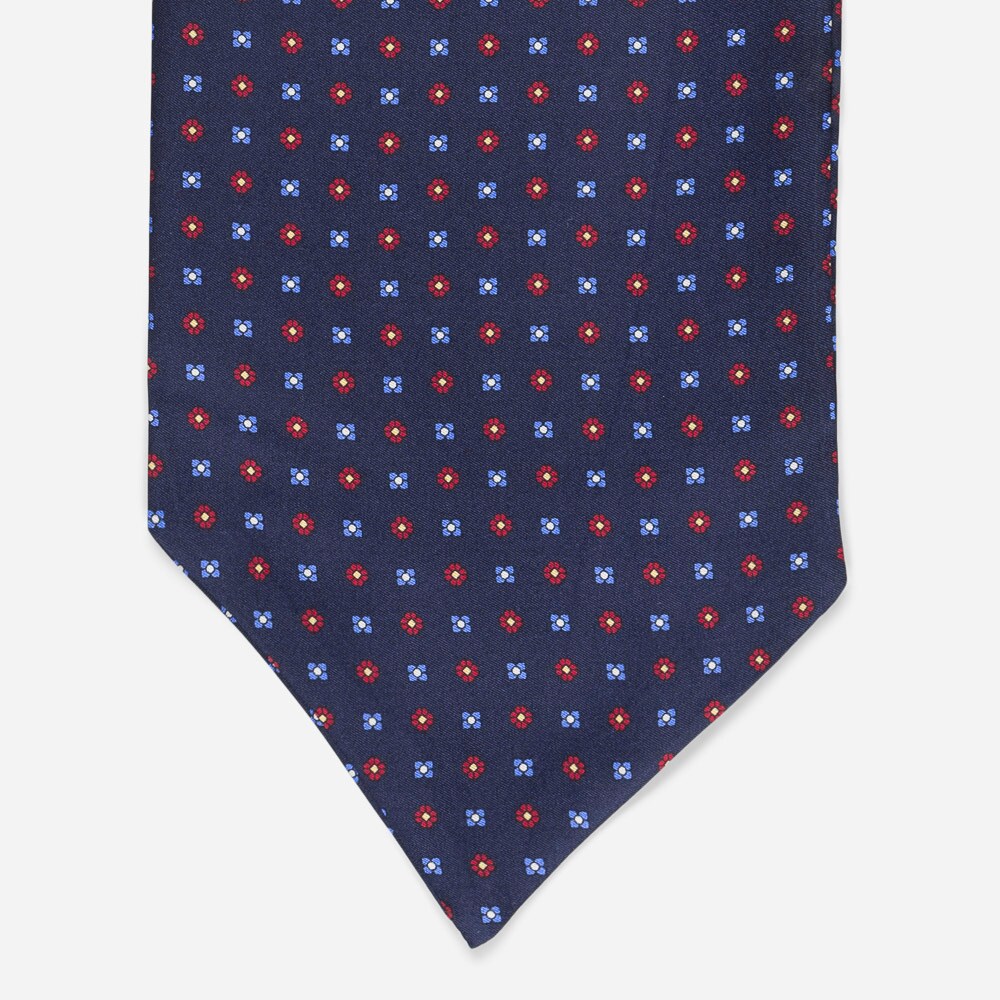 Ascot Dark Navy/Red Flower