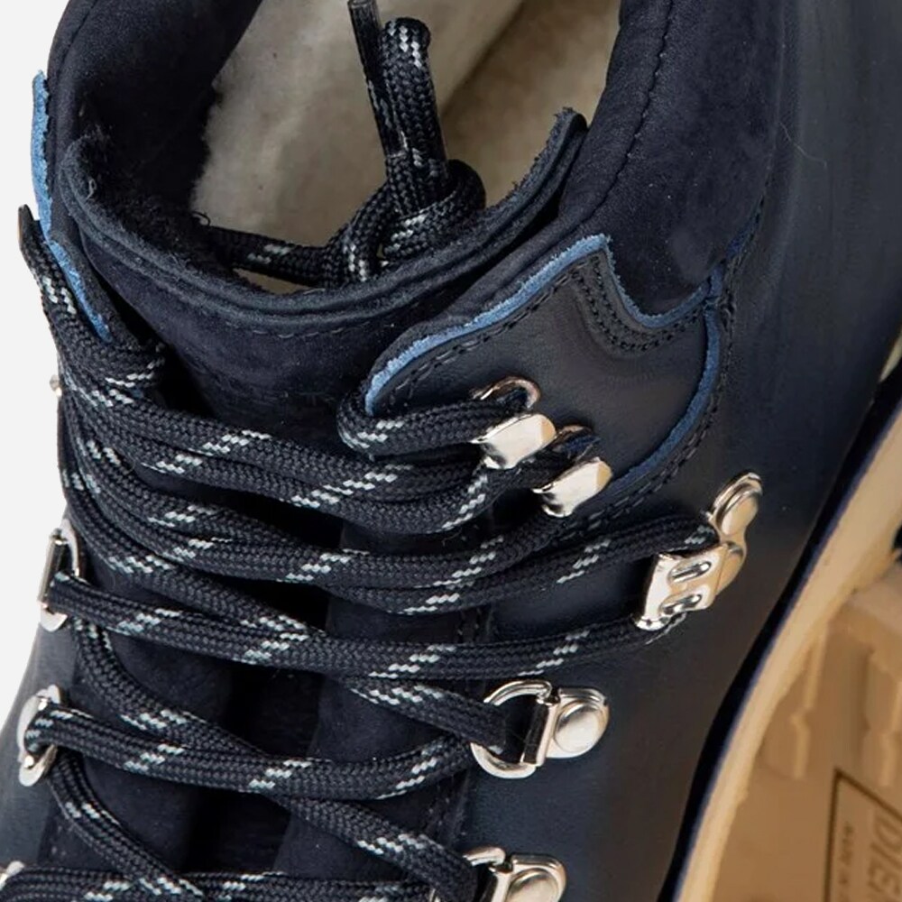 Roccia Vet Navy Leather Shearling