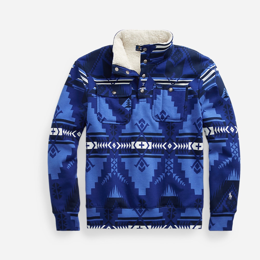 Long Sleeve-Sweatshirt Apres Ski Geo Blue Multi