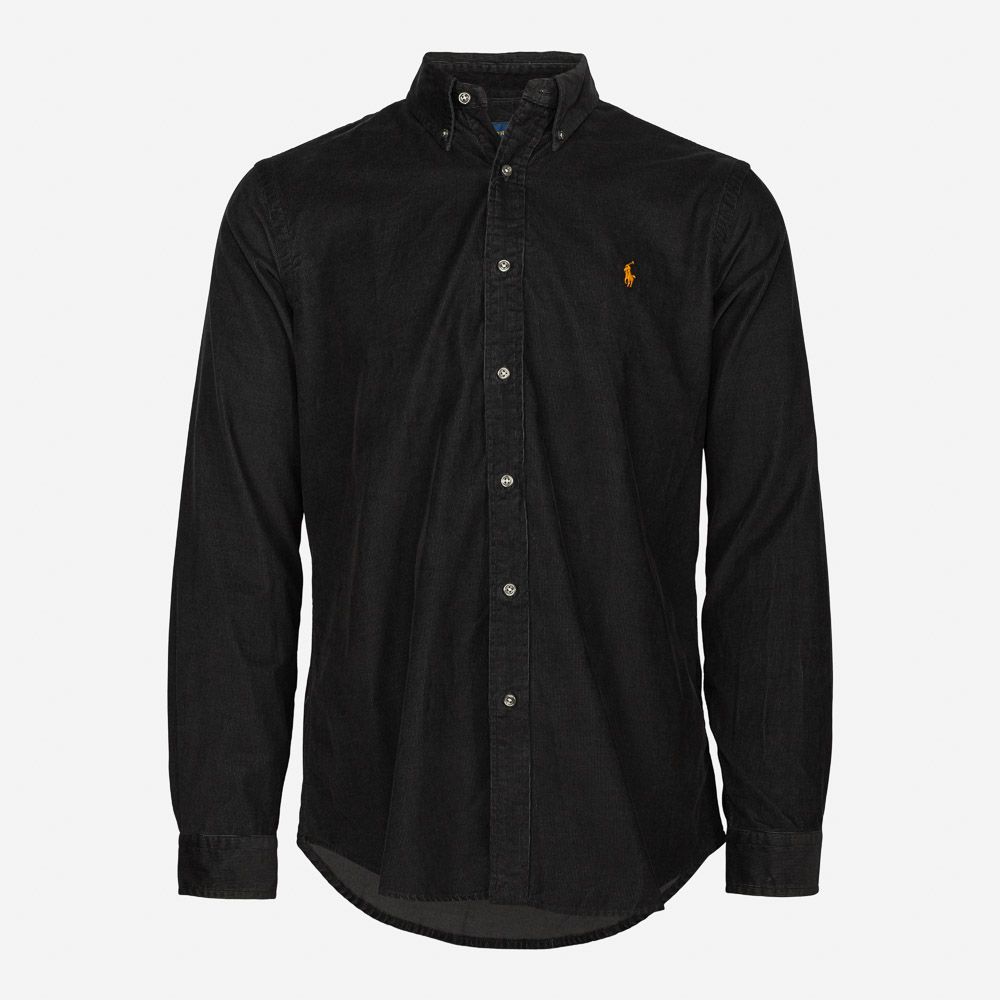 Slim Fit Corduroy Shirt - Polo Black