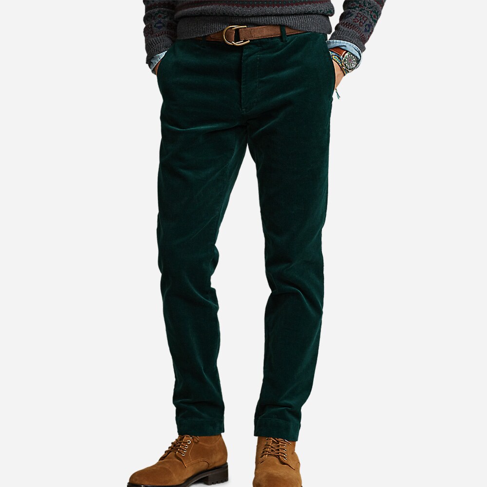 Slim Fit Flat-Pant College Green