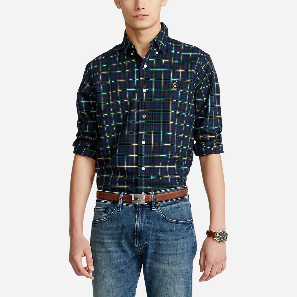 Slim Sport Shirt 4902 Navy/Green