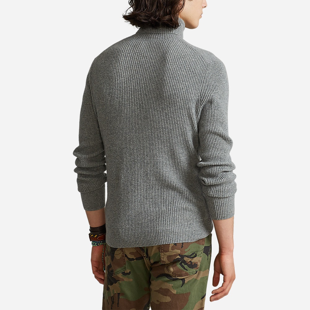 Rib Long Sleeve-Sweater Fawn Grey Heather