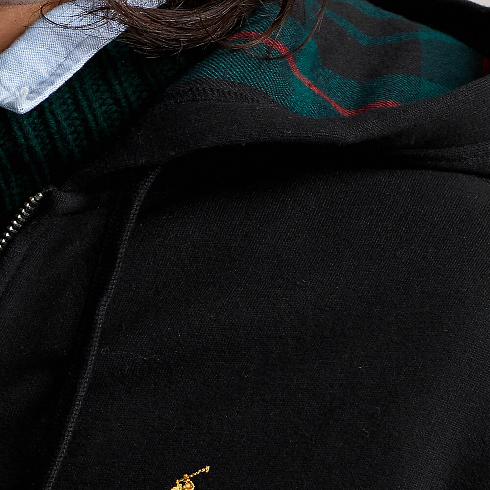 Long Sleeve-Sweatshirt Polo Black