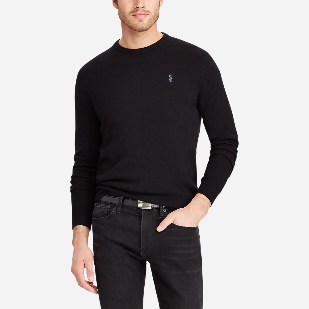 Long Sleeve-Sweater Polo Black