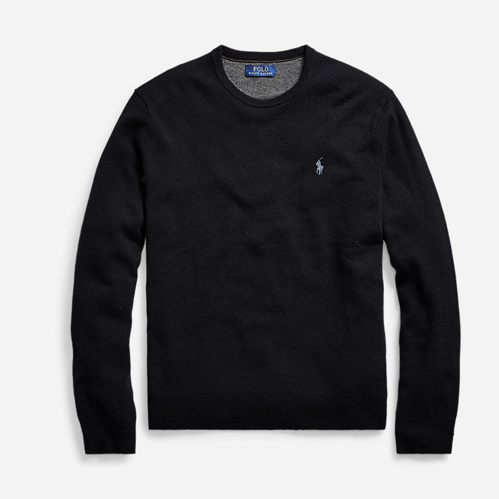 Long Sleeve-Sweater Polo Black