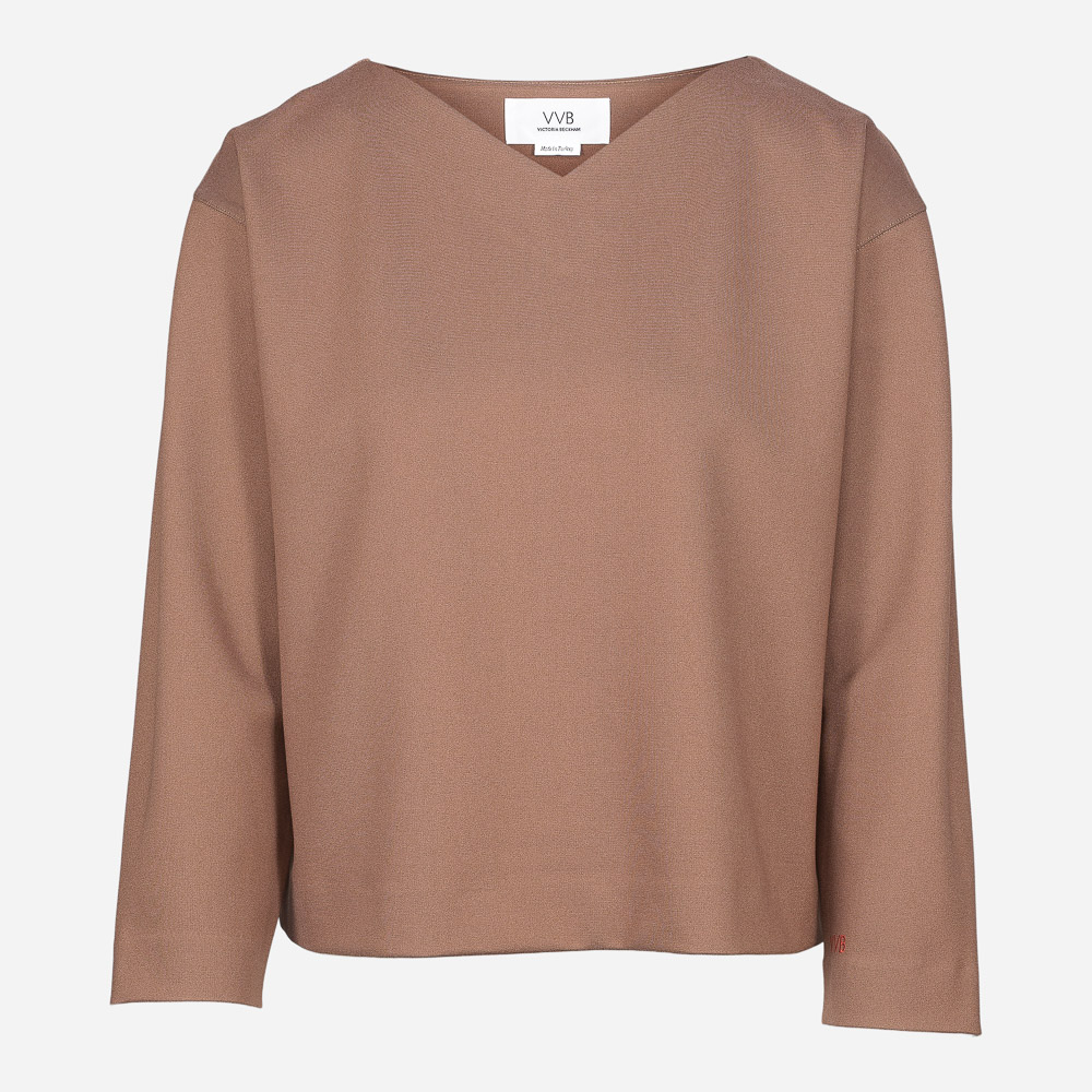 Cropped Ponti Sweatshirt Cinnamon Brown