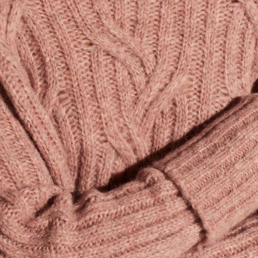 Mirrored Cable Turtleneck Rose 691