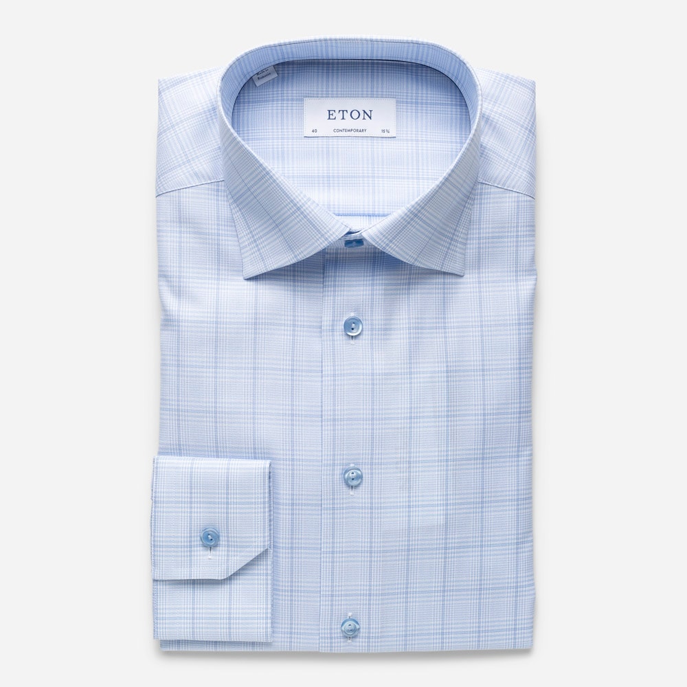 Check Twill Cont Light Blue