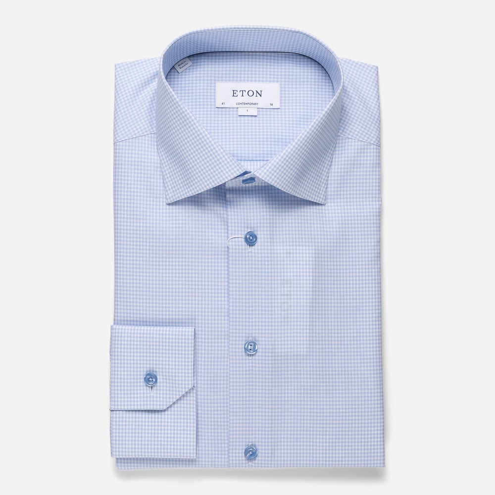 Check Twill Cont Light Blue
