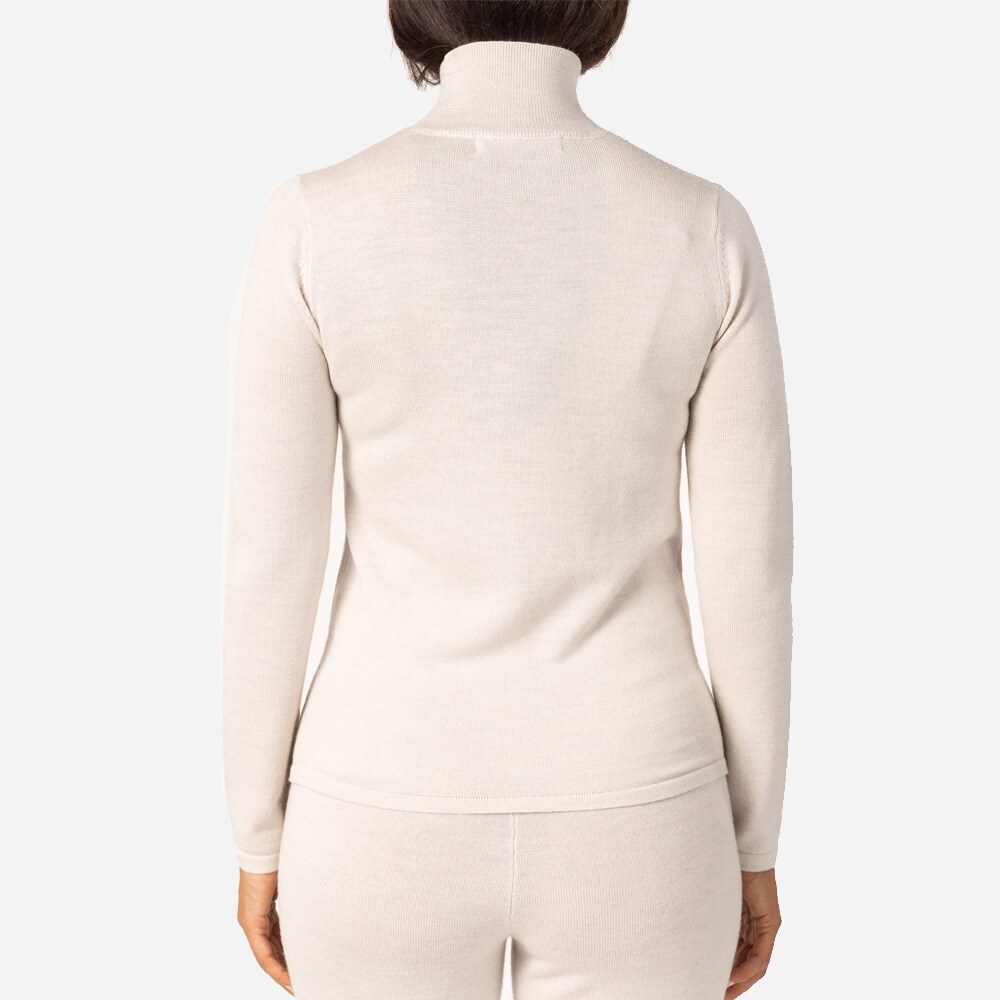 Merino Turtleneck Sweater White Bone Melange