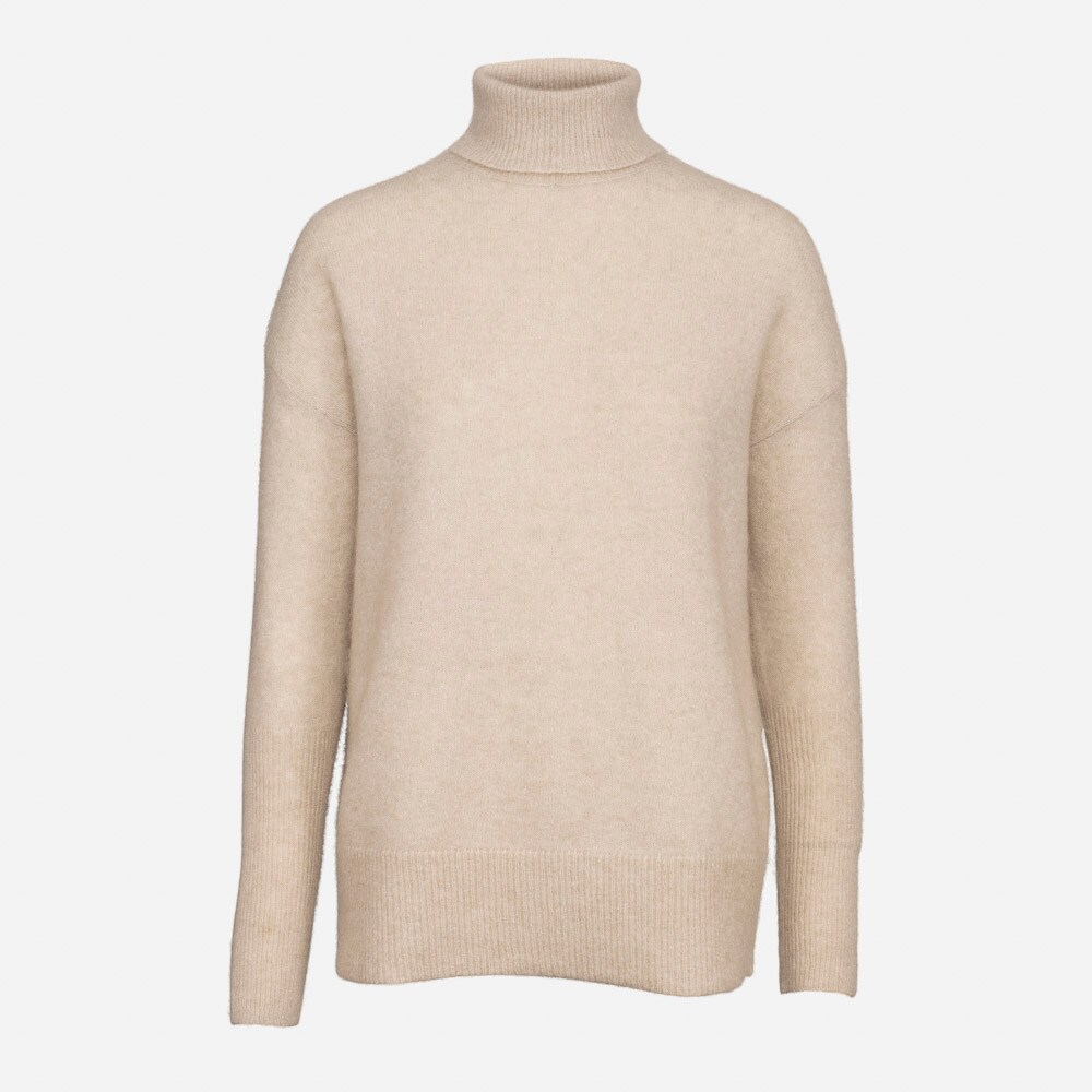 Soft Wide Turtleneck Warm Grey