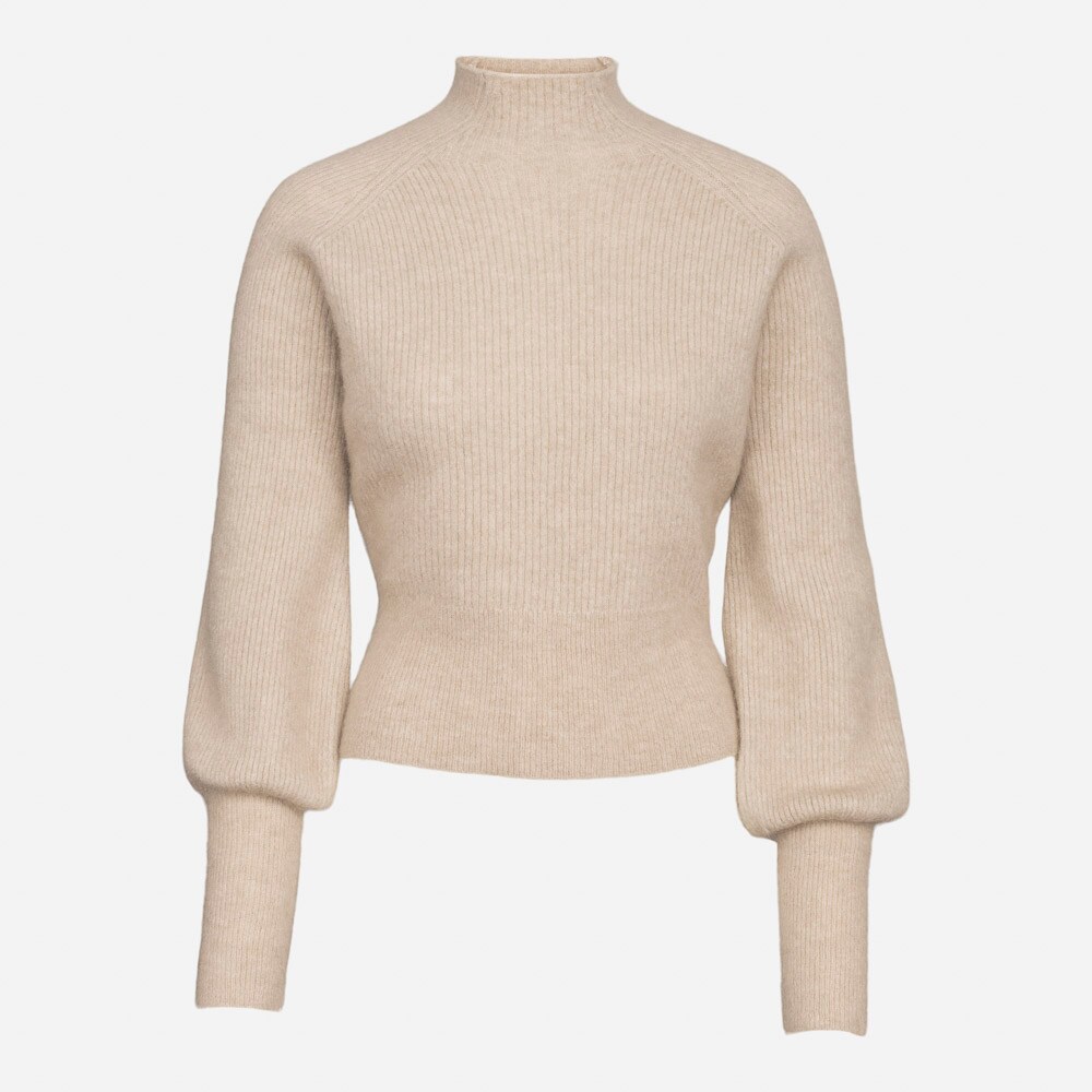 Soft Petit Ribbed Turtleneck Warm Grey