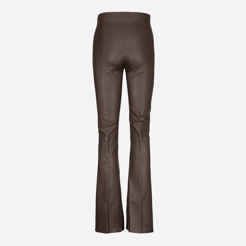 Tyson Flare Leather Pants Smokey Olive