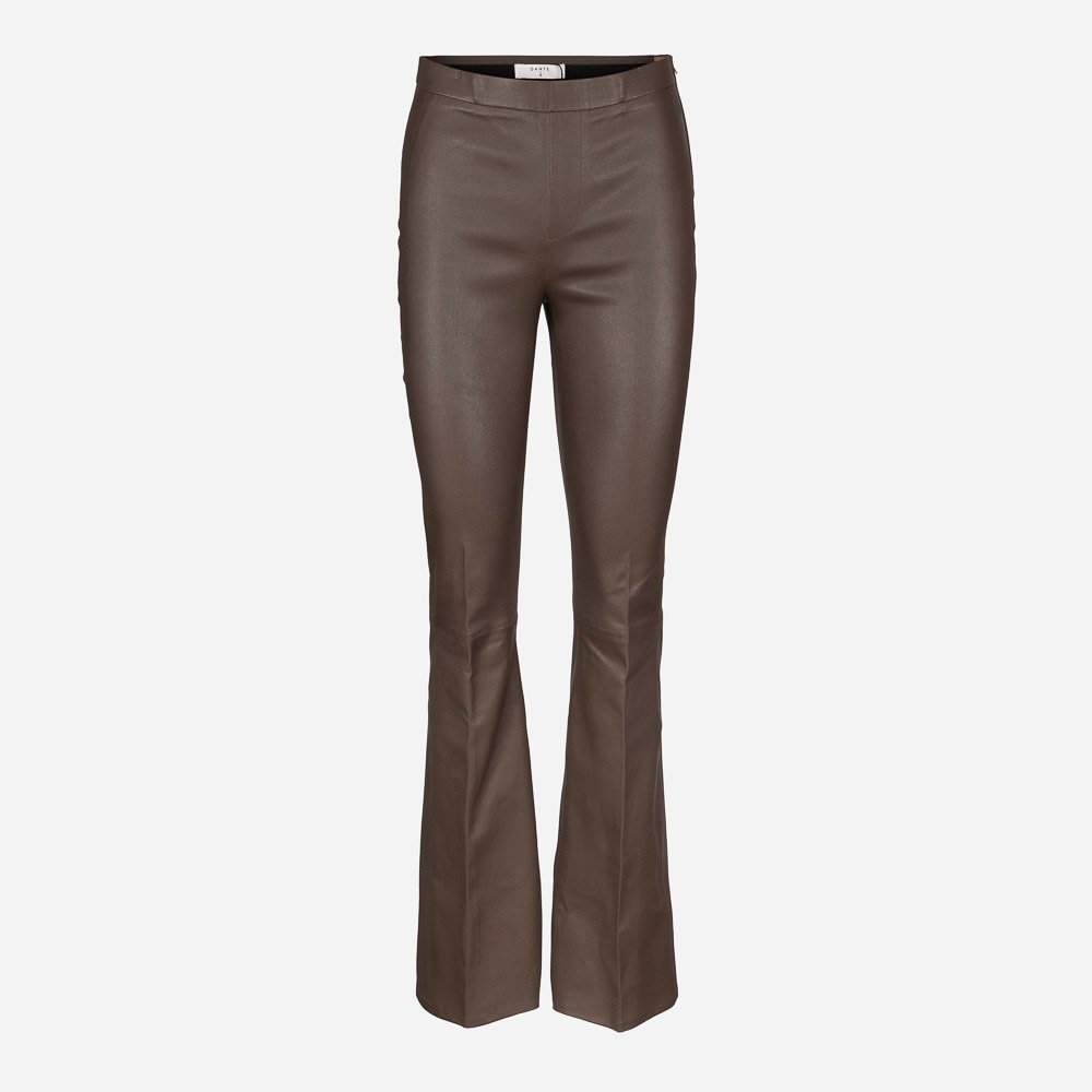 Tyson Flare Leather Pants Smokey Olive
