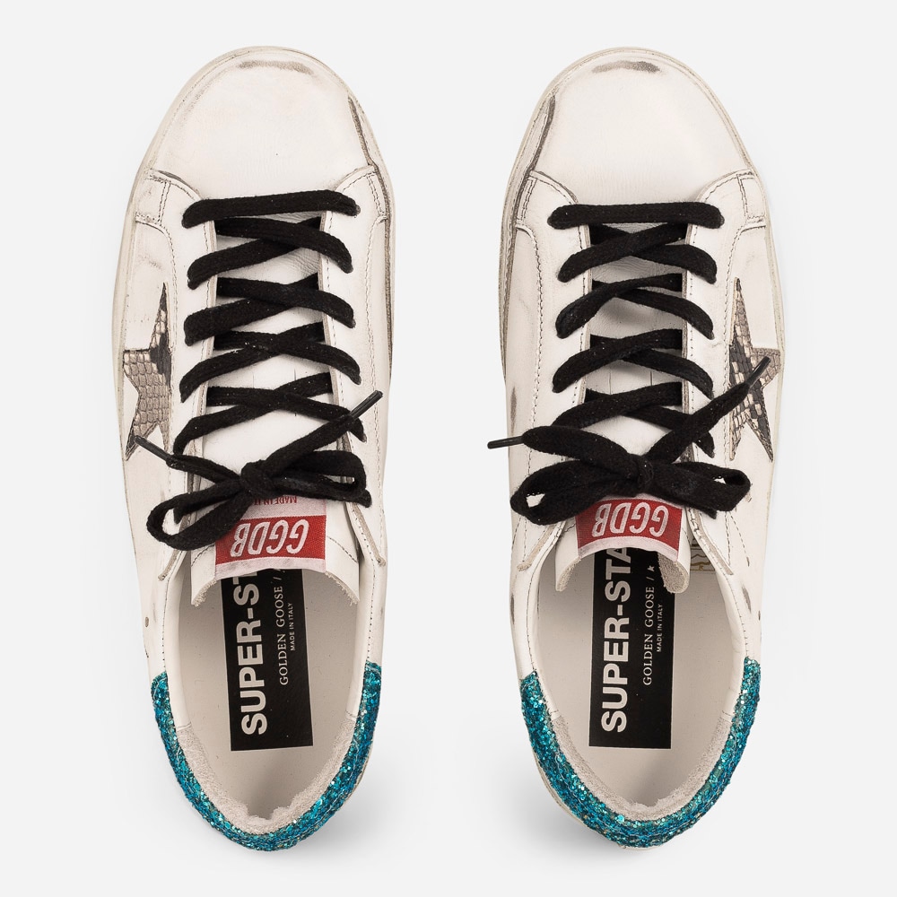 Super-Star Leather White/Silver/Light Blue