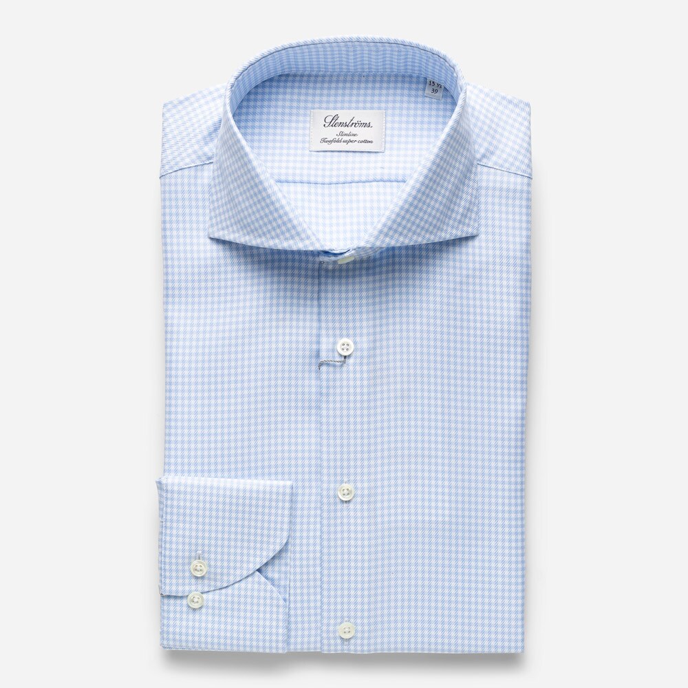 Slim Light Blue Checked