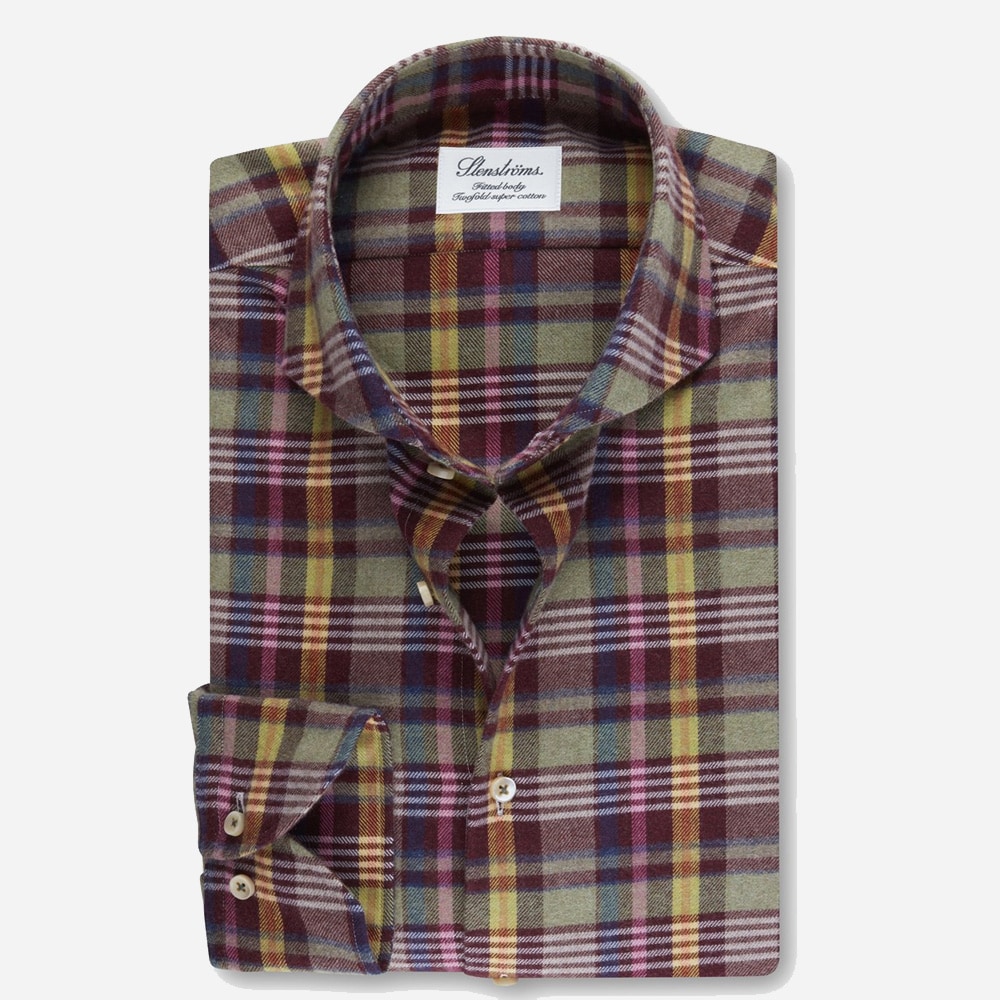 Fitted Body Flanel Red/Yellow Checked