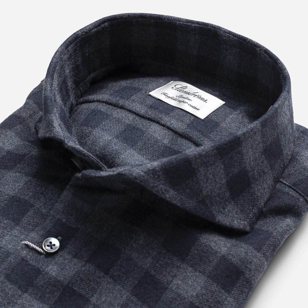 Slim Flanel Dark Blue Checked