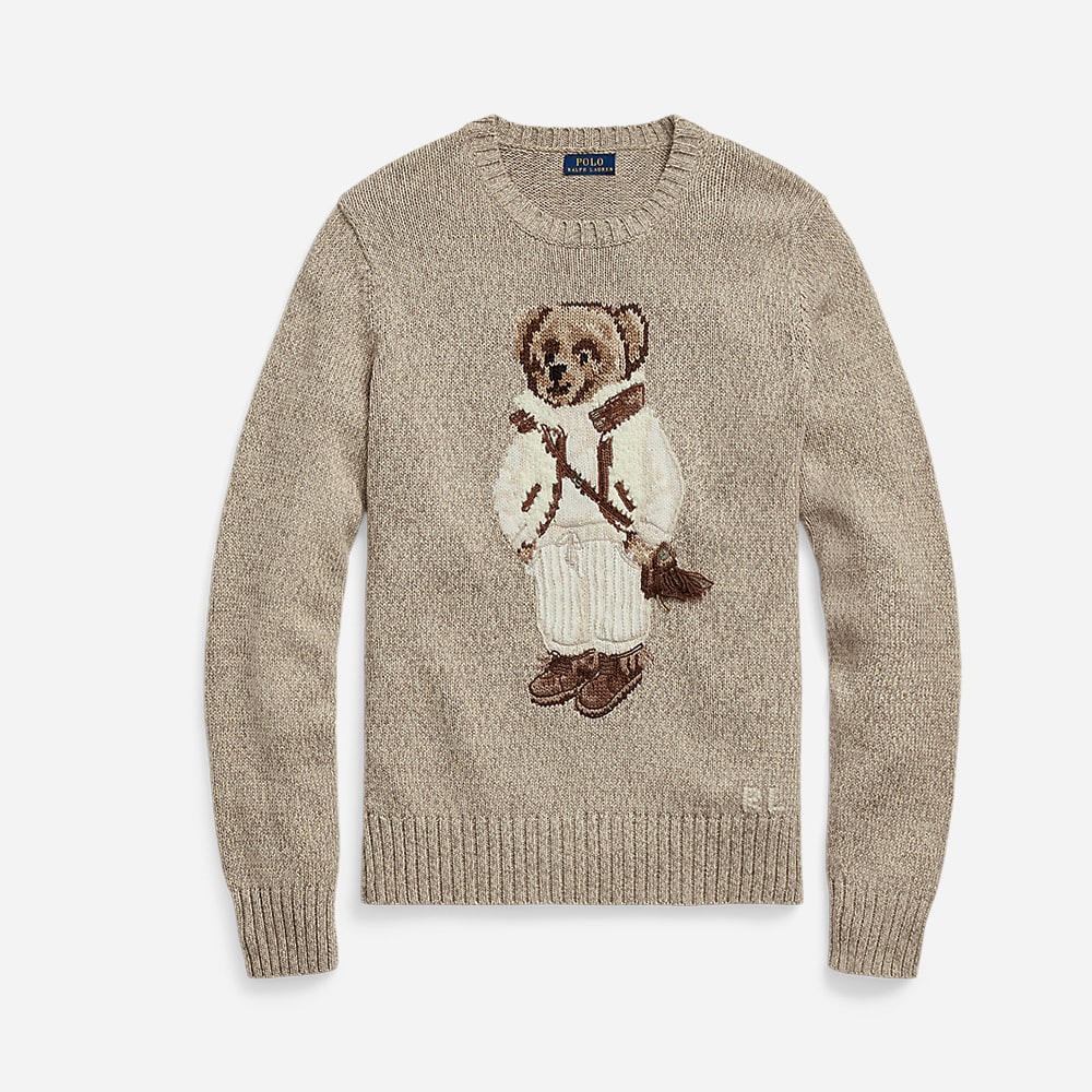Bear-Long Sleeve-Pullover Taupe Multi