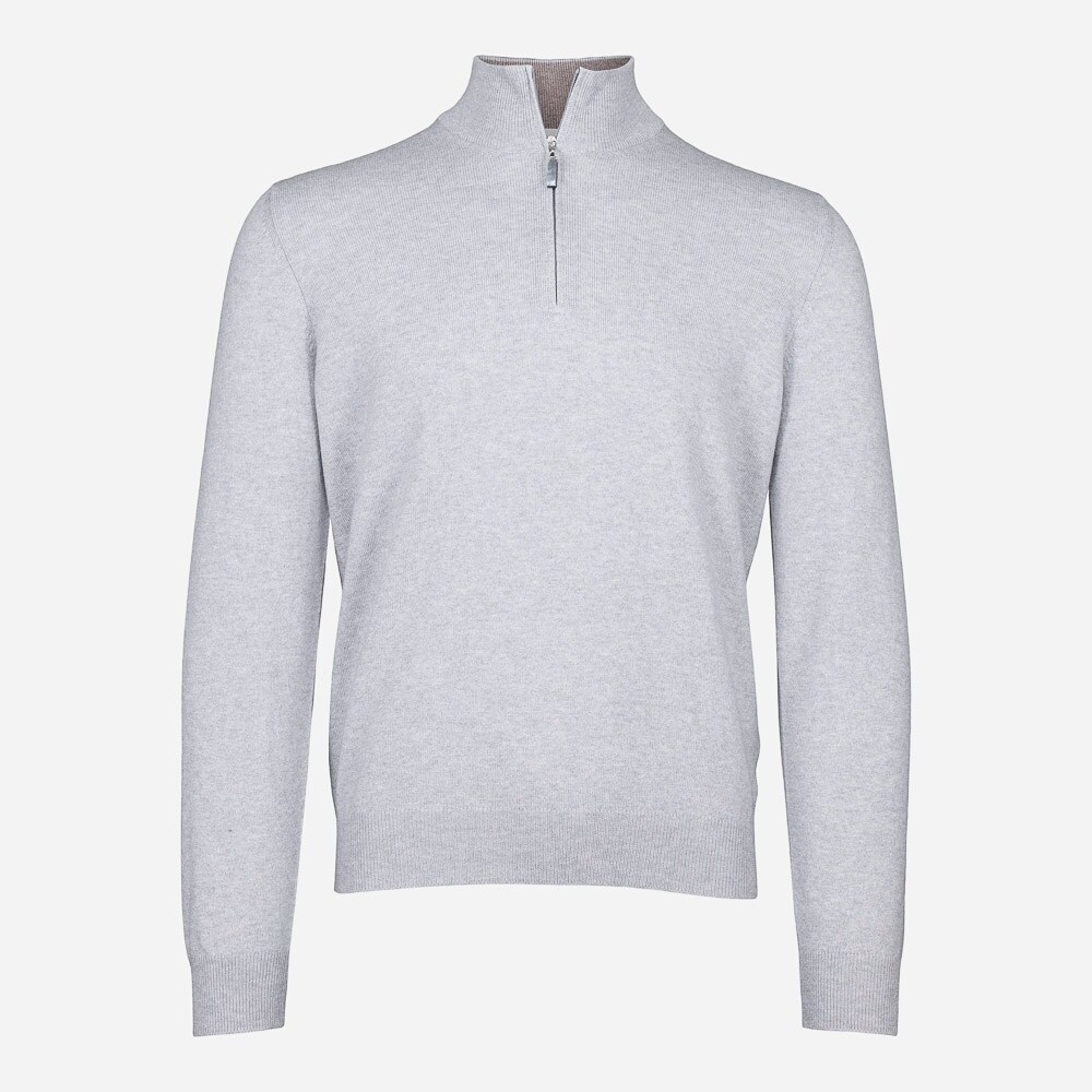 Mock Zip - Light Grey