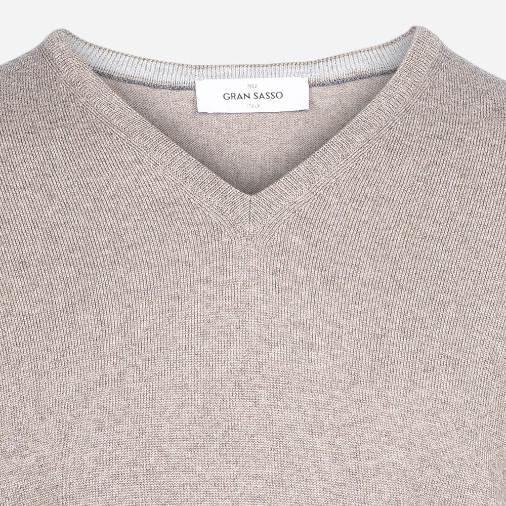 Merino V-Neck 140 Beige