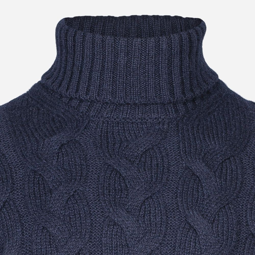 Turtle Neck Cabel 598 Navy