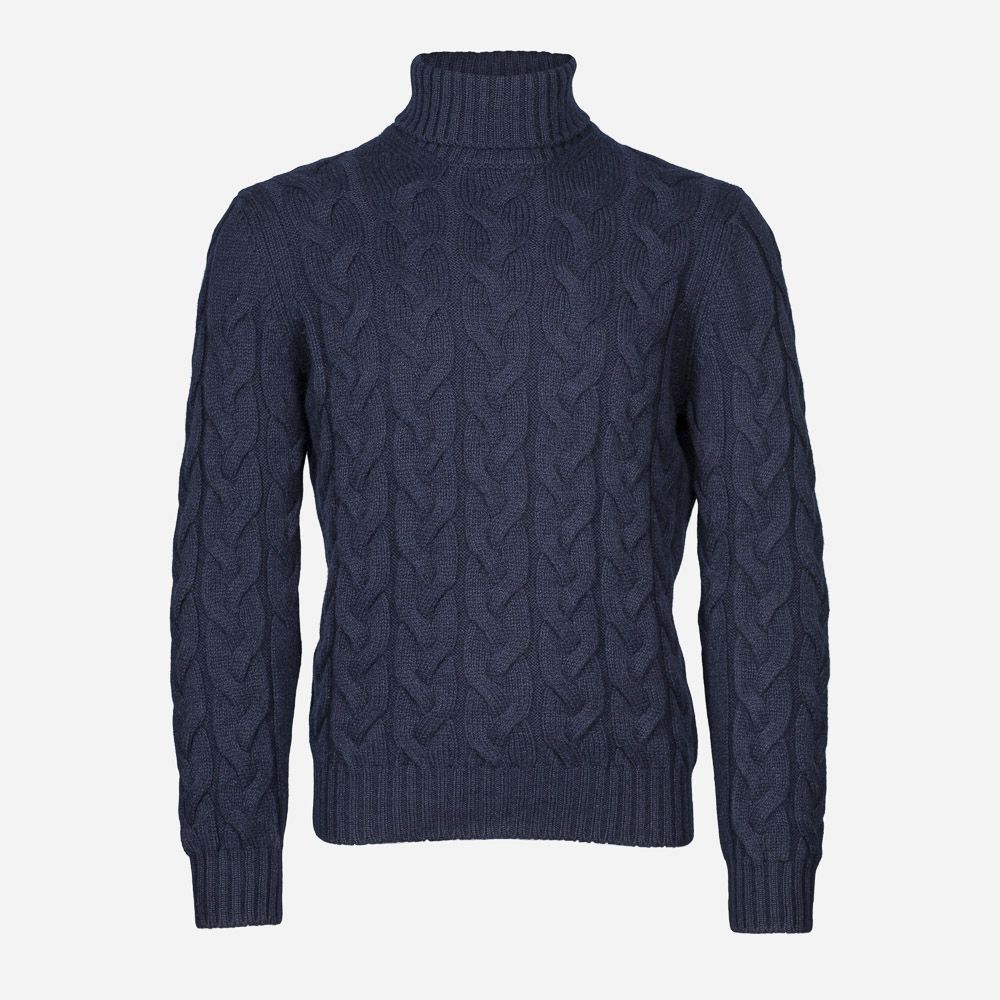 Turtle Neck Cabel 598 Navy