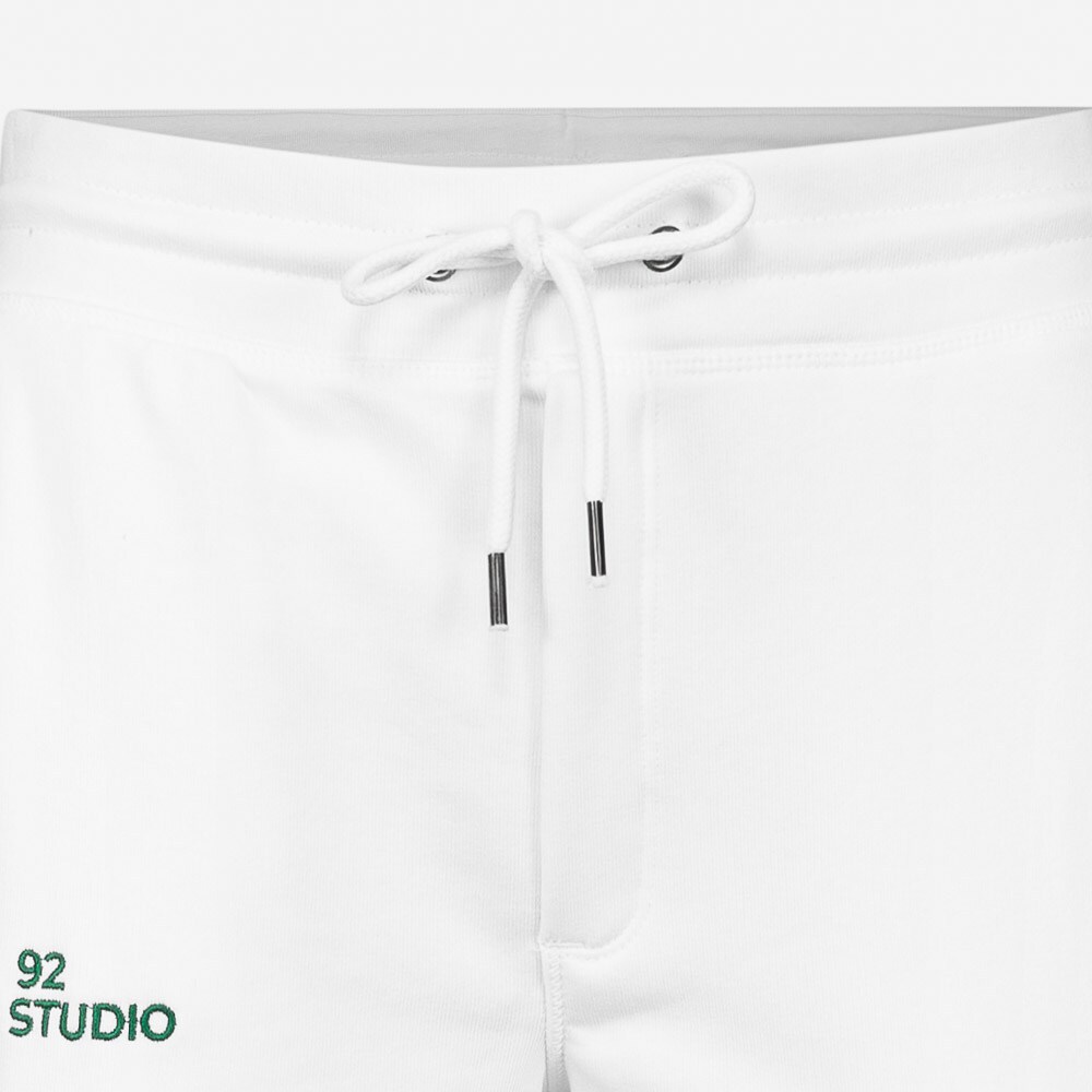 Sweatpants-Green Text White