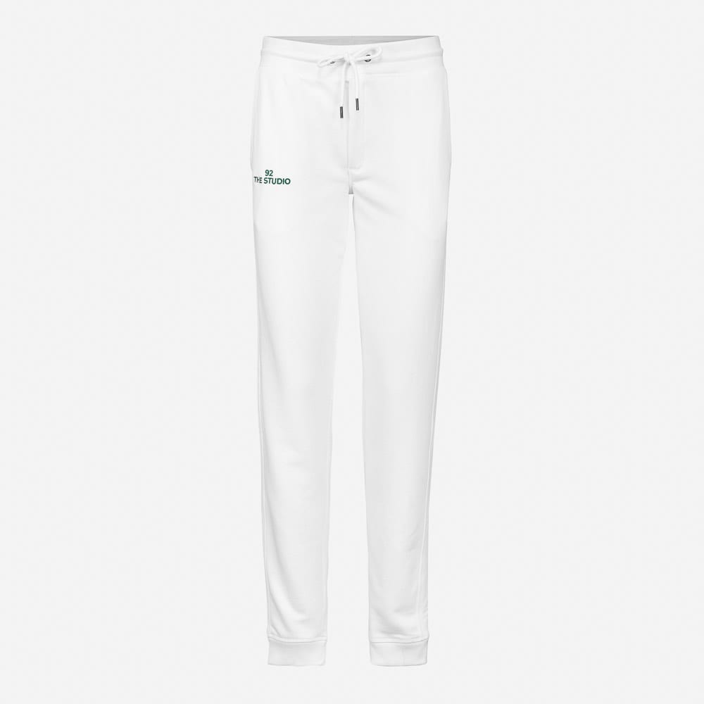 Sweatpants-Green Text White