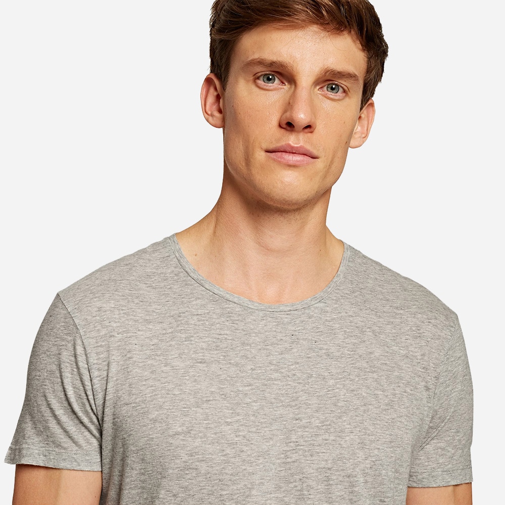 Ob-T Round Neck Mid Grey Melange