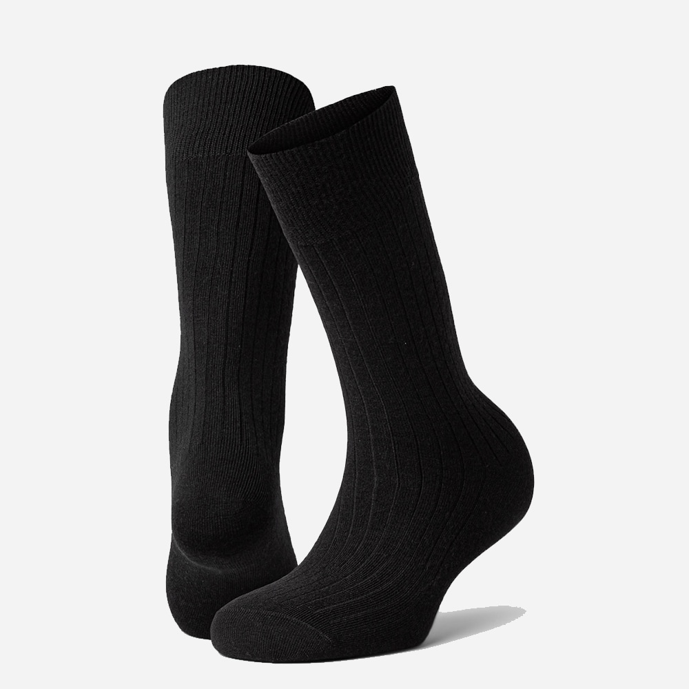 Calle Wool Rib Sock Black