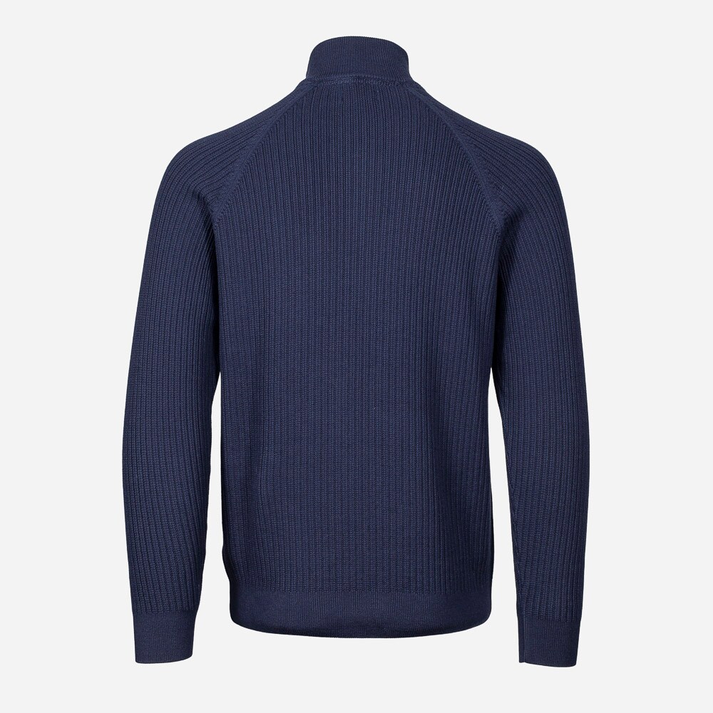 Cotton Textur Halfzip 433 Blue