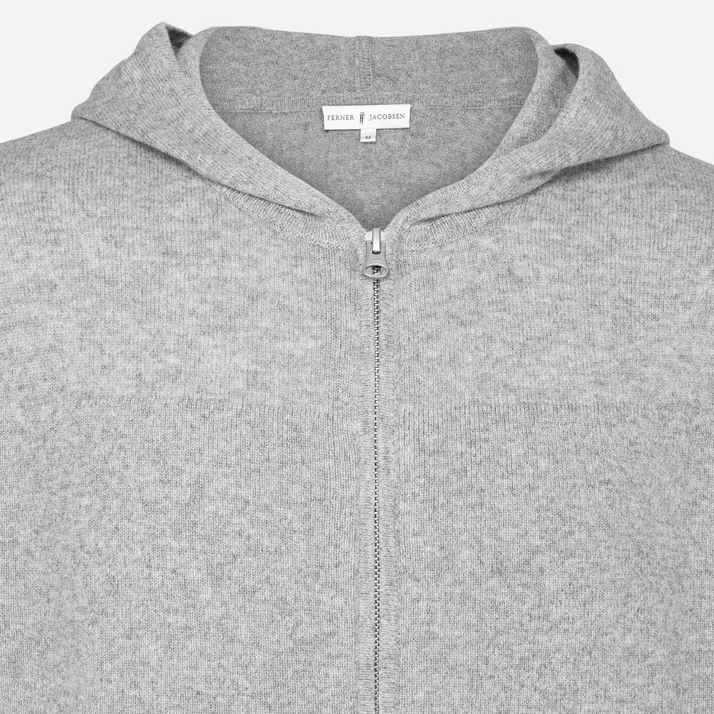 Full Zip Hoodie Cashmere Men - Medium Grey
