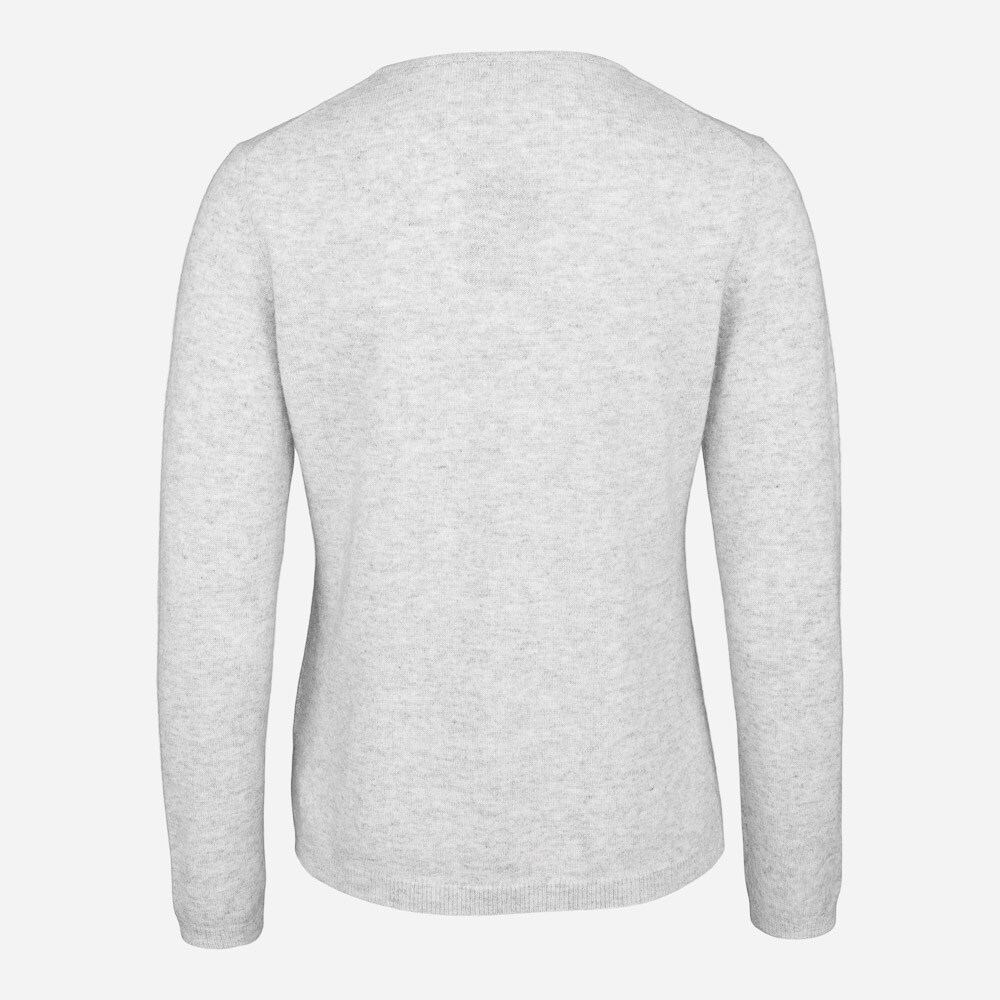 Crew Neck Cashmere Woman Light Grey