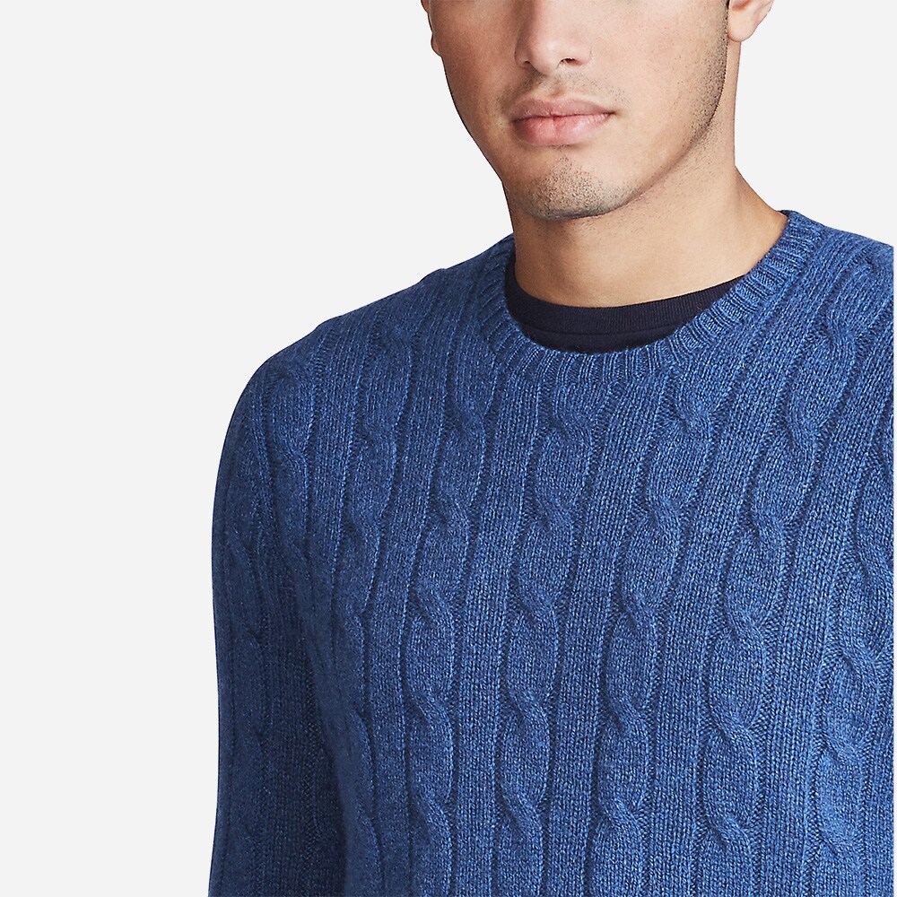 Ls Cable Cn Long Sleeve Rustic Navy Heather