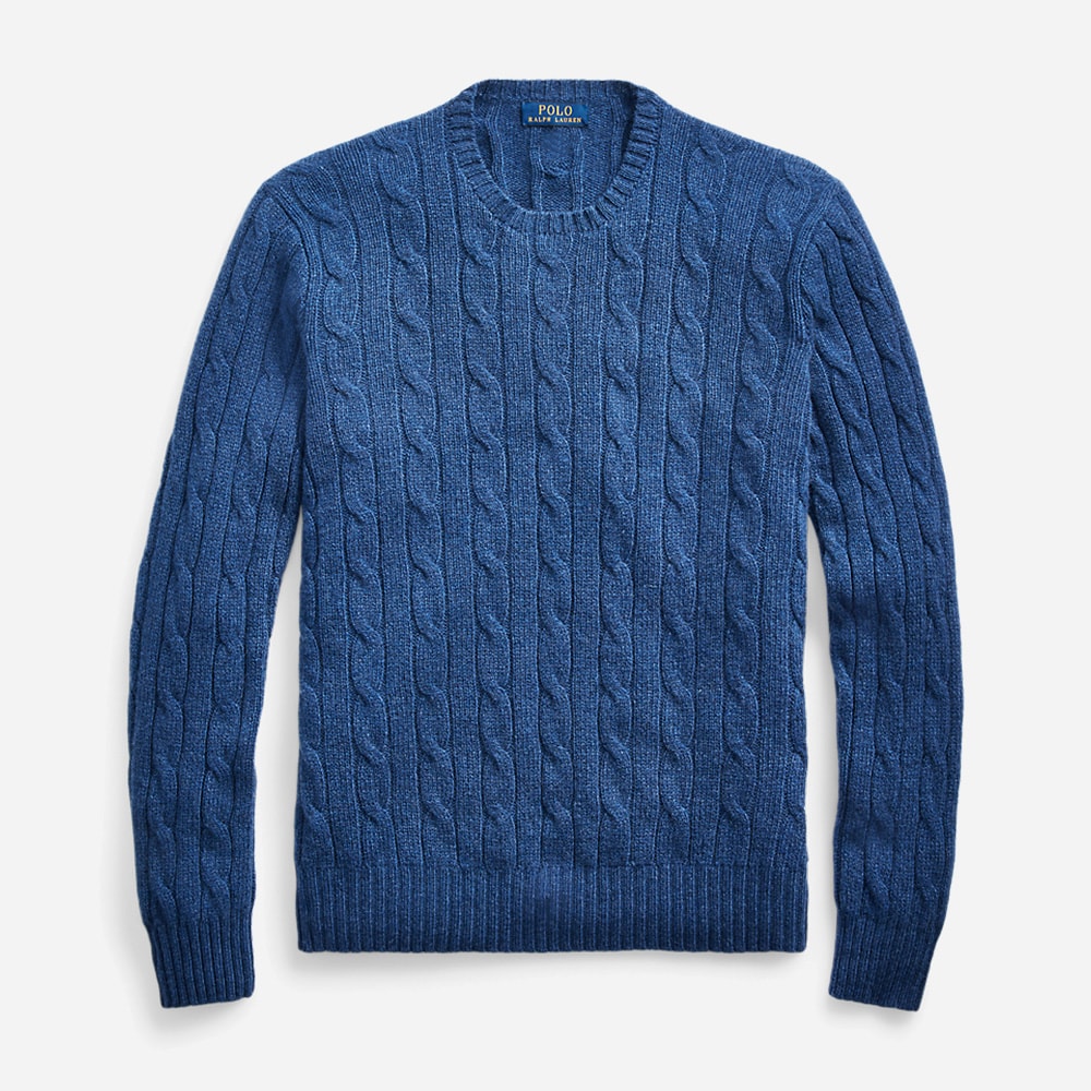 Ls Cable Cn Long Sleeve Rustic Navy Heather