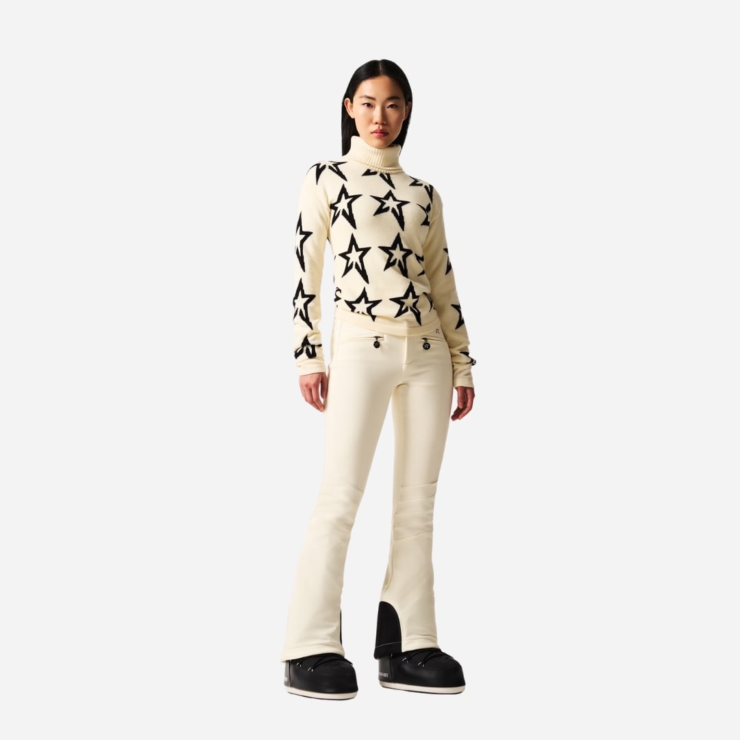 Star Dust Merino Wool Sweater - Snow White/Black Star